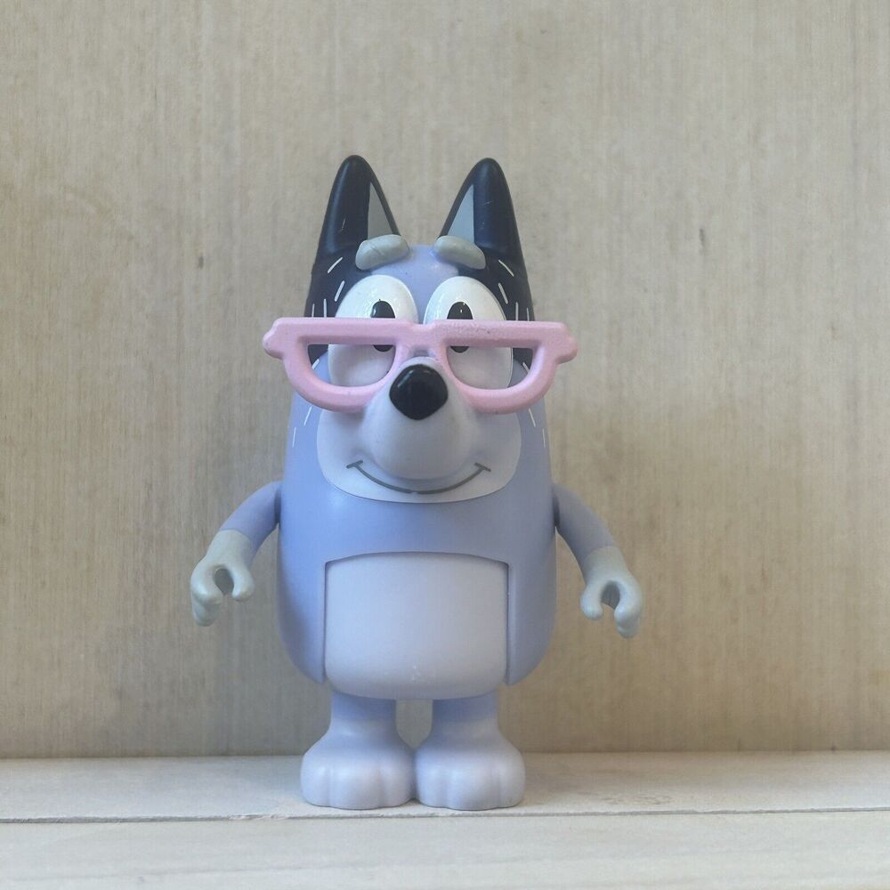 Bluey NANA Figure Grandma Chris Glasses Blue Extended Family Heeler